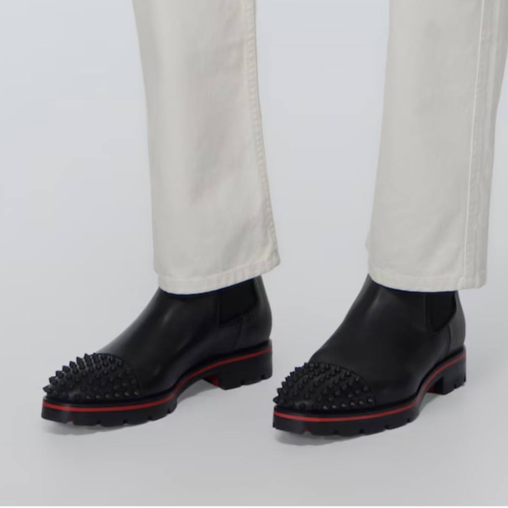Christian Louboutin Melon Spike Chelsea Black Studded Boots - Picture 3 of 17